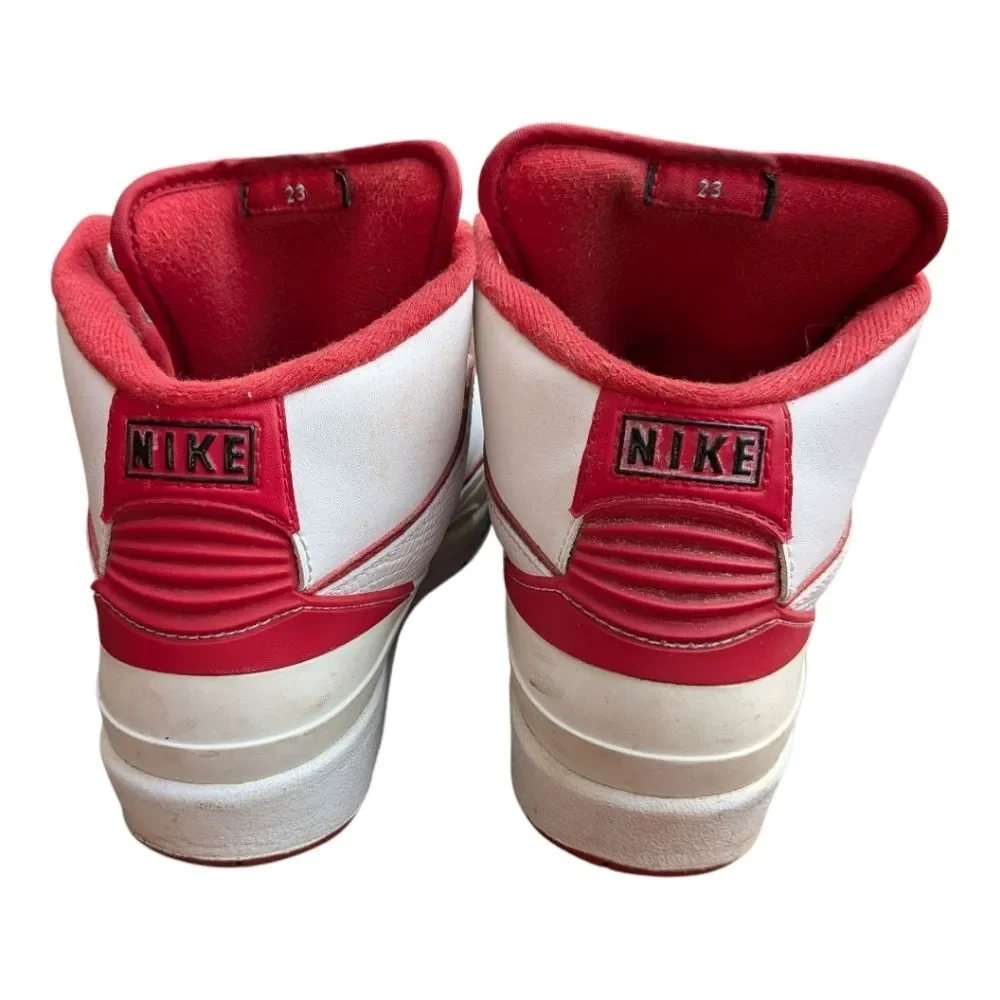 Nike Air Jordan 2 Retro White Red Shoes Jumpman 6Y Big Kids Basketball Sneakers